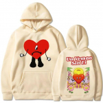 Bad Bunny Hoodie Unisex Mood Mantel Kirjaprindiga Hoodid Laste Hip Hop Hoodie Naiste Dressipluus Mantel R&auml;pp Sweat S&uuml;gis Talveriided Unisex L