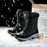 Suured puuvillased kingad Talvised &otilde;ues Paksendatud soojad puuvillased jalan&otilde;ud K&otilde;rge &uuml;laosaga lumesaapad Winter Field Plus Velvet puuvillased saapad 42 must