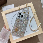 Luksuslik moeparf&uuml;&uuml;mipudel Rhinestone telefoni&uuml;mbris iPhone 15 14 13 12 11 Pro Max X XS XR XS Max 8 7 Plus kaelapaela p&otilde;rutuskindel kate iPhone 7