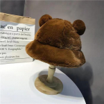 Kawaii armas leopardimustriline karuk&otilde;rvak&uuml;bar naiste vabaaja talvisele soe kunstkarusnahast fliisist m&uuml;ts Disainer v&auml;listingimustes Panama m&uuml;ts 56-58cm valge