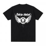 100% puuvillased T-s&auml;rgid Rock Band Tokio Hotel Logo Tr&uuml;ki T-s&auml;rk Unisexs Fashion Hip Hop Punk Gooti T-s&auml;rk Suur l&uuml;hikeste varrukatega T-s&auml;rk 2XL