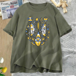 Ukraina Trident T-s&auml;rk Naiste Unisex Puuvill Ukraina T-s&auml;rk Unisex Ukraina Graafilised T-s&auml;rgid Suurem&otilde;&otilde;tmelised Naiste riided Unisex L