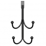 Metallist kahekihiline konks, ust ei kahjusta Lihtne paigaldamine Rippuvad j&otilde;ulup&auml;rjad Riided Mitmeotstarbeline riidepuu konks 1pc must