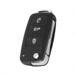 3 nupuga kokkupandav kaugjuhtimispuldi katte&uuml;mbris Tiguan Golf Sagitar Polo MK6 jaoks must