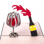 Esmaklassiline kinkekaart Selge atraktiivne Yst&auml;v&auml;np&auml;iv&auml; Prinditav kokkupandav paberist p&auml;evakaart punane