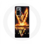 Coque pour Xiaomi Redmi Note 10 Pro Vikings S&eacute;rie Saison 6 logo V Ep&eacute;e de Feu Fond Noir