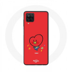 &Uuml;mbris Samsung Galaxy A12 BTS Bangtan Boys BT21 TATA V punase taustaga