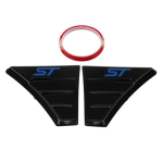 Punane/sinine auto k&uuml;ljetuulutusava poritiiba spoileri v&auml;ljavoolu ventilatsiooni kleebis Ford Focus MK2 jaoks K&otilde;ik mudelid ST Style tiiva ventilatsiooniava kate sinine