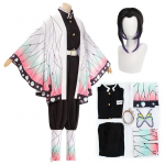 Anime Demon Slayer Kimetsu No Yaiba Cosplay Kost&uuml;&uuml;m Kimono Kochou Shinobu &Uuml;likond Vormiriietus Kost&uuml;&uuml;mid Parukas Laps T&auml;iskasvanute Peokink L-(Full set+wig)