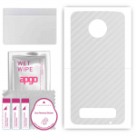 apgo Protective Skin Sticker for the back compatible with Motorola Moto Z3 Play, Wrap Film, Foil, Vinyl - Pattern Transparent Carbon