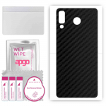 apgo Protective Skin Sticker for the back compatible with Samsung Galaxy A8 Star (A9 Star), Wrap Film, Foil, Vinyl - Pattern Carbon Black