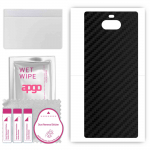 apgo Protective Skin Sticker for the back compatible with Sony Xperia 8, Wrap Film, Foil, Vinyl - Pattern Carbon Black