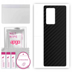 apgo Protective Skin Sticker for the back compatible with Samsung W22 5G, Wrap Film, Foil, Vinyl - Pattern Carbon Black