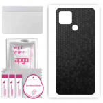 apgo Protective Skin Sticker for the back compatible with Realme Q2i, Wrap Film, Foil, Vinyl - Pattern Black Honeycomb