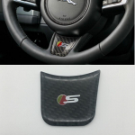 S&uuml;sinikkiust auto rooliratta m&auml;rgi kleebis Ja/guar XFL/XF XE F-PACE auto kujundamise embleemi kleebis