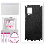 apgo Protective Skin Sticker for the back+sides compatible with Vivo IQOO 7, Full Wrap Film, Foil, Vinyl - Pattern Black Honeycomb