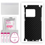 apgo Protective Skin Sticker for the back+sides compatible with OnePlus 10 Pro, Full Wrap Film, Foil, Vinyl - Pattern Carbon Black