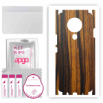 apgo Protective Skin Sticker for the back+sides compatible with Tecno Spark 6, Full Wrap Film, Foil, Vinyl - Pattern Tigerwood