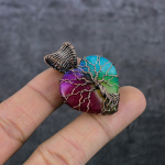 Natural Solar Quartz Gemstone Copper Wire Wrap Gift Jewelry Pendant 1.69 v0p94