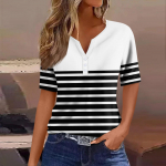 Naiste T-s&auml;rgi T-s&auml;rgi n&ouml;&ouml;biga l&uuml;hikeste varrukatega igap&auml;evane n&auml;dalavahetuse mood V-kaelusega tavaline topp L must