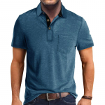 Meeste vabaaja polos&auml;rgid Klassikaline 4 n&ouml;&ouml;biga suvine l&uuml;hikeste varrukatega kaelusega T-s&auml;rk Solid Tees Golf Stiilsed topid meestele Business vabaaja polos&auml;rk XXXL sinine