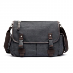 Vintage Shoulder Travel Crossbody Canvas Messenger Patchwork Multifunktsionaalne s&uuml;learvuti koolikott must