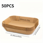 Pakend 50 tk, Air Fryer &uuml;hekordselt kasutatav pabervooder, ristk&uuml;lik 8,6 x 5,5 Air Fryer 8 Qt ja rohkem 50pcs