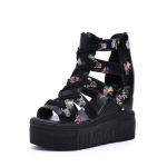 K&otilde;rge kontsaga sandaalid naiste suvised uue stiiliga platvormiga &otilde;&otilde;nsad kalasuu sandaalid 35 must