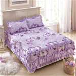 100% puuvillane paks tepitud voodikate King Queen Size Princess pitsvoodi seelik Puhast puuvillast voodikate ilma padjap&uuml;&uuml;rita 150x200x45cm 1pc