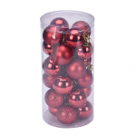 Christmas 4 cm 24PC Plastic Christmas Tree Decoration Ball RD punane