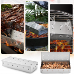Grill-suitsukast, kaanega suitsutuskast, puiduhakke suitsutuskast s&ouml;e ja propaanigaasi jaoks One Size h&otilde;be