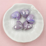 5tk Materjalid Akr&uuml;&uuml;l Ehted S&uuml;da lahtine rant 19 * 16,5 mm Macaron K&auml;ev&otilde;ru Helmed Virsik Aksessuaar Cut Love Beads DIY mobiiltelefoni kett lilla