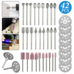42tk/komplekt metallist lihvimispuuritera komplekt, l&otilde;ikegraveering Dremeli p&ouml;&ouml;rleva t&ouml;&ouml;riista jaoks 42pcs
