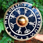 60,96 cm Keskaegne viikingikilp, puidust kilp, Viking Replica kilp, keskaegne s&otilde;dalase kilp