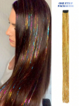 S&uuml;nteetiline parukapikendus 24-tolline s&auml;delev l&auml;ikiv tinsel juuste kuldne niit v&auml;rviline BB Clip juuksepikendus 24inch