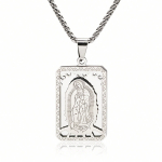 1 tk roostevabast terasest h&otilde;bedane Virgen De Guadalupe kaelakee 60CM chain length h&otilde;be