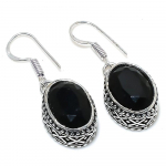 Black Spinel Gemstone Handmade 925 Sterling Silver Jewelry Earring 1.42 p4l07