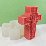 Kuju silikoonist k&auml;sit&ouml;&ouml;vorm 3D reljeefne rist aroomiteraapia k&uuml;&uuml;nal kipsvaigust seebivormid k&auml;sitsi valmistatud isetegemise t&ouml;&ouml;riist 1PCS