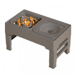 Reguleeritavad k&otilde;rgendatud koerakausid 2-&uuml;hes aeglane s&ouml;&ouml;tja veekausiga v&auml;ikestele/keskmistele/suurtele lemmikloomadele kassidele must