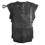 Meeste keskaegne punkvest Viikingid Cosplay Archer kost&uuml;&uuml;m T&auml;iskasvanute rinnasoomuste r&otilde;ivad Jerkin mantel Halloweeni meeste jahivest piraadi vest meeste jaoks 2XL must