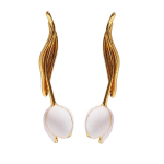 Elegantne Romantiline K&auml;sitsi Valmistatud Emailitud Valge Tulbi Lille K&otilde;rvar&otilde;ngad Mood Temperament Taim Pung K&otilde;rvar&otilde;ngad 185