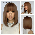 ALAN EATON s&uuml;nteetilised parukad, pikad sirged kihiline soeng Ombre tumepruun blond hall tuhkpunane tukkidega naiste parukas