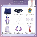 Sangonomiya Kokomi Cosplay kost&uuml;&uuml;m Kokomi Tube Top kleidikomplekt Cosplay kost&uuml;&uuml;mikomplektid seljakaunistuse parukaga L-(Costume+Wig)