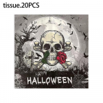 20tk/pakend 33*33cm 2-kihiline &uuml;hekordne peosalvr&auml;tik Halloweeni mustriga