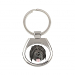 Black Russian Terrier, Chornyi Terrier - geometric keychain with a photo and the inscription Art-Dog