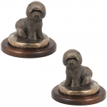 Bichon Frise, Bichon Tenerife, Bichon a poil frise - dog statue, figurine for office, trophy for dog show by Art-Dog brand pruun