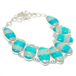 Green Triplet Opal Gemstone 925 Sterling Silver Jewelry Necklace 18 i7z19