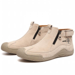 K&auml;sitsi valmistatud l&otilde;hestatud nahast saapad Meeste jalan&otilde;ud Mugavad poolsaapad meestele vabaajajalatsid Suure suurusega t&ouml;&ouml;riistakingad 45 liiva