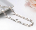 35cm -80cm 3mm Ehtne T&auml;is 925 Sterlingh&otilde;be Karpl&uuml;li Kaelakee Naised Mehed Ehted Collier Kolye Collares Off White Kett 35cm 3mm
