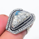 Natural K2 Blue Azurite Gemstone 925 Sterling Silver Jewelry Ring Size 5.5 a8z86